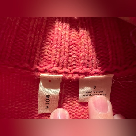 MOTH | ANTHROPOLOGIE | Fireside turtleneck sweater size small pink/orange - Picture 4 of 6
